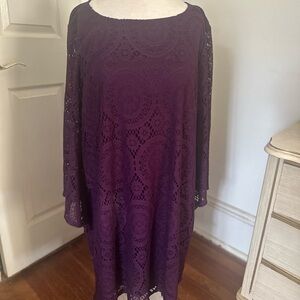 Tacera Purple Long Sleeve Sheath Dress